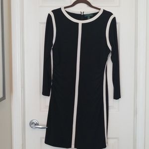 Ralph Lauren black dress w/ white stripes size14
